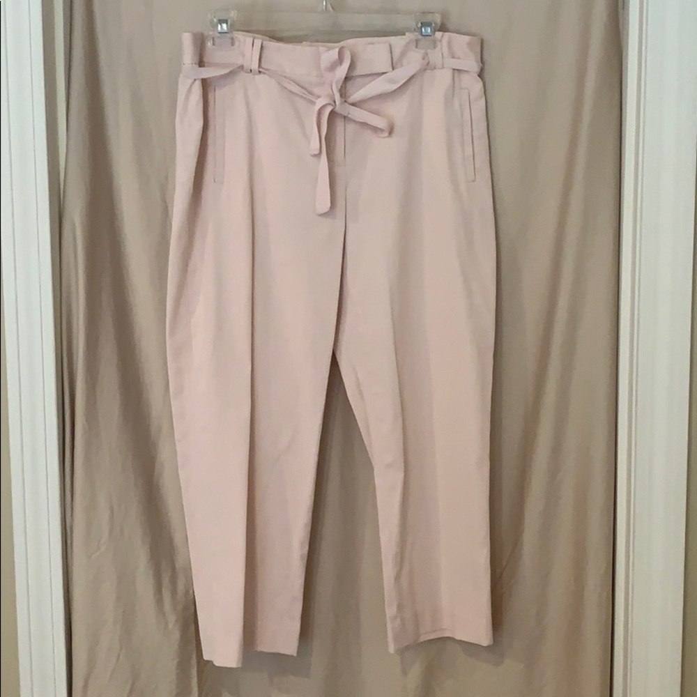 loft pink and white striped pants